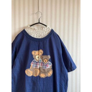 グリモワール(Grimoire)のTシャツ　古着　ヴィンテージ   くまさん　刺繍　ユーズド  ビンテージ(Tシャツ(半袖/袖なし))