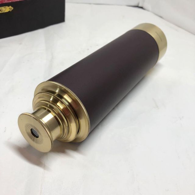 新品・匿名配送】伸びる望遠鏡 木製ボックス アンティーク スパイ