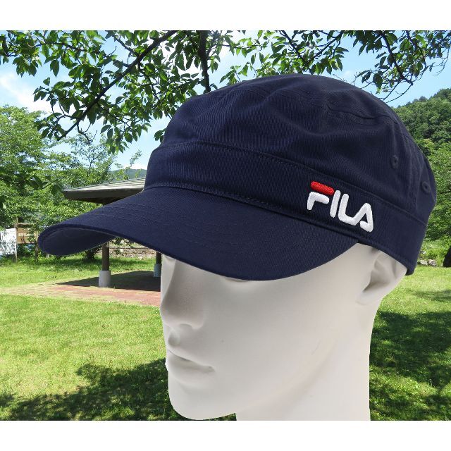 FILA(フィラ)のFILA フィラ ワークキャップ ロゴ コットン洗濯機洗い可能 ★ネイビー新品 メンズの帽子(キャップ)の商品写真