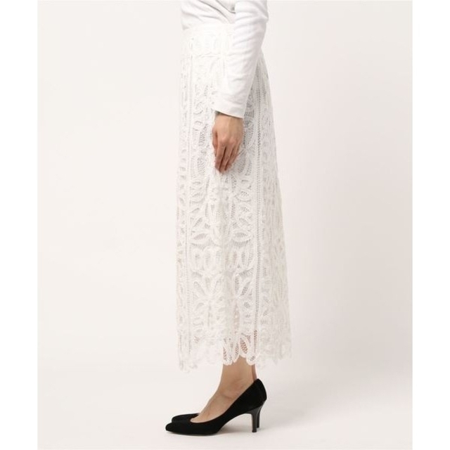 IENAレースタイトスカート(ホワイト)36ｻｲｽﾞ レディースのスカート(ロングスカート)の商品写真