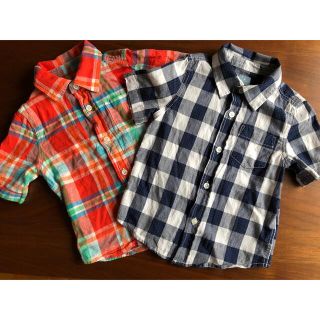 ベビーギャップ(babyGAP)のBabygap 半袖　チェックシャツ2枚　100サイズ(Tシャツ/カットソー)