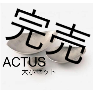 ACTUS - ACTUSアクタスHAMMEREDトレーマットシルバー大小セット　新品・未使用品