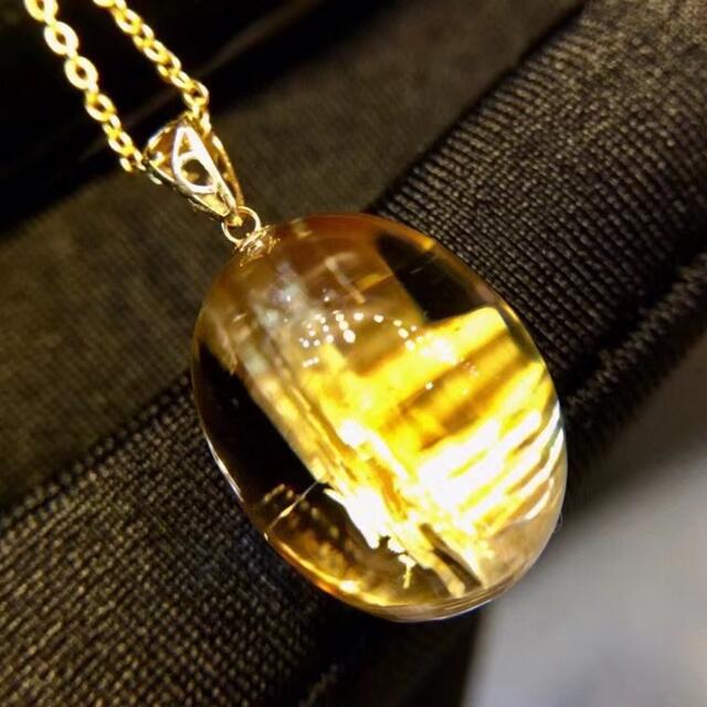 ⭐︎【天然】タイチンルチルクオーツ ペンダントトップ k18 3.8g