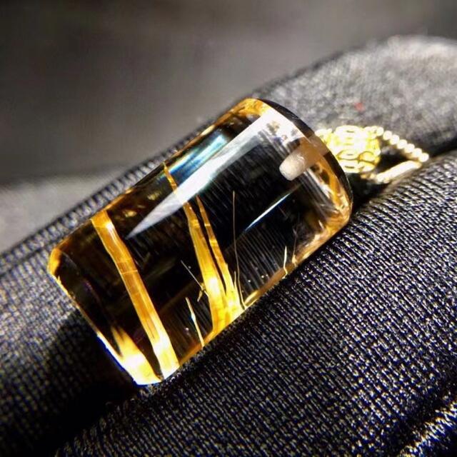 ⭐︎【天然】タイチンルチルクオーツ ペンダントトップ k18 4.2g
