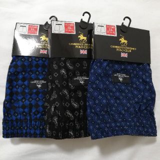 LL 3枚セット POLO プリントトランクス 前開き 綿100％ メンズ I(トランクス)