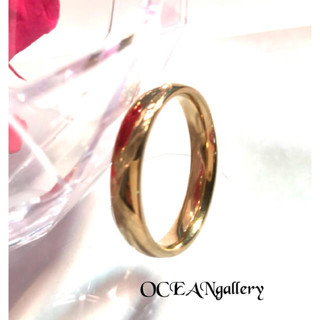 送料無料　25号　ゴールド　サージカルステンレス　シンプル甲丸リング　指輪 メンズのアクセサリー(リング(指輪))の商品写真