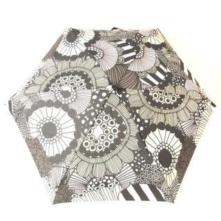 マリメッコ(marimekko)のマリメッコ 折りたたみ傘美品  - 白×黒(傘)