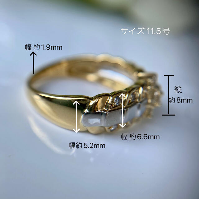 k18/pt900    2色のマリアージュ ダイヤモンド リング レディースのアクセサリー(リング(指輪))の商品写真