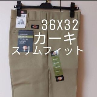 ディッキーズ(Dickies)の新品 36x32 KH スリムフィット ワークパンツ ディッキーズ カーキ(ワークパンツ/カーゴパンツ)