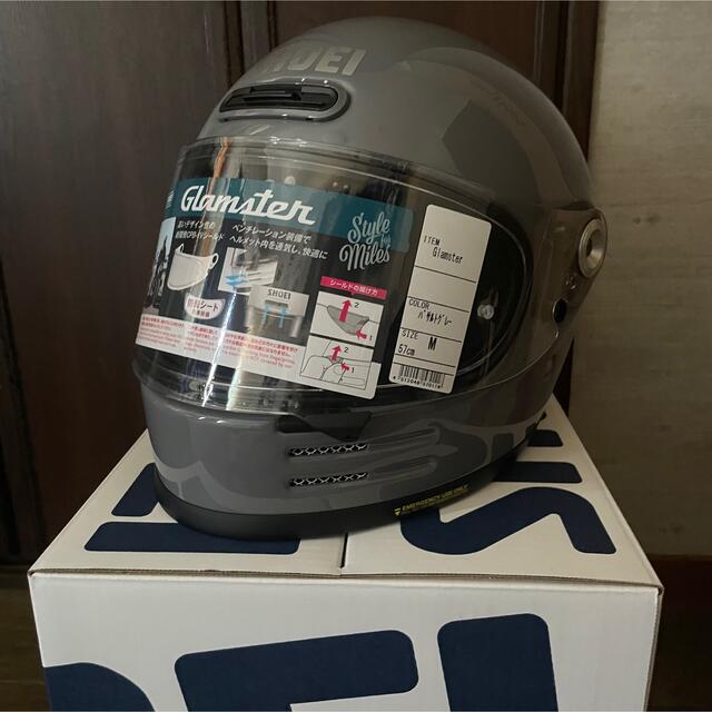 【新品、本物、当店在庫だから安心】 SHOEI Glamster 新品未使用 バサルトグレー Mサイズ ヘルメット/シールド