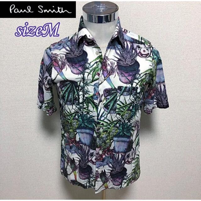 メンズsizeM◆匿名配送☆paul smith◆シャツ 総柄 アロハシャツ