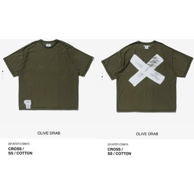 OLIVE DRAB L 22SS WTAPS CROSS / SS / COTシャツ/カットソー(半袖/袖なし)