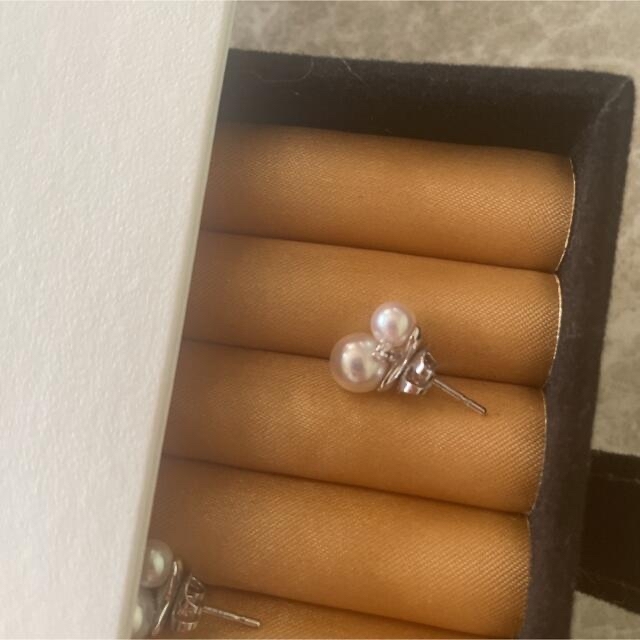 返品交換不可 タサキ TASAKI ピアス K18WG アコヤ真珠 パール