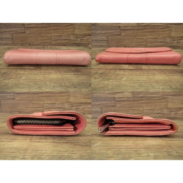現状渡し ディーゼル ソフト レザー 二つ折り 長財布 ピンク 箱付き