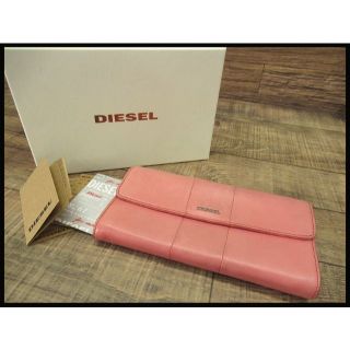 ディーゼル(DIESEL)の現状渡し ディーゼル ソフト レザー 二つ折り 長財布 ピンク 箱付き(財布)