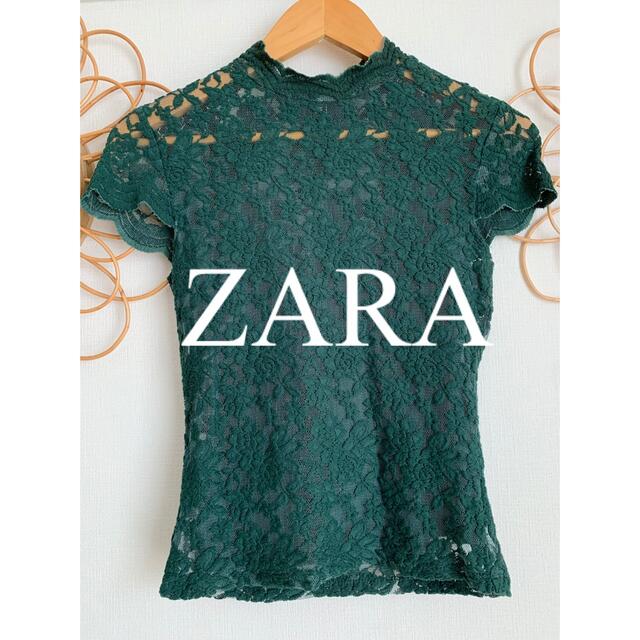 ZARA レース　シアー　トップス　ブラウス