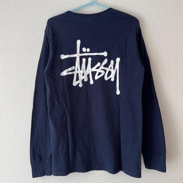 STUSSY ステューシー長袖プリントロングTシャーネイビーM C8920