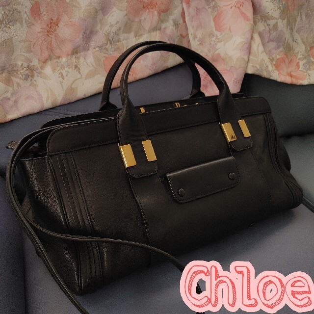 美品】クロエ アリス 2way ショルダーバッグ ハンドバッグ 黒 保存袋付き-