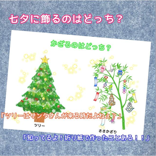 保育【七夕の豆知識クイズ】ペープサート　紙芝居　誕生会　七夕会　夏　7月 ハンドメイドのハンドメイド その他(その他)の商品写真