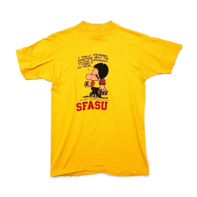 80s ビンテージ SFASU カレッジ Tシャツ  ジョーク コメディー