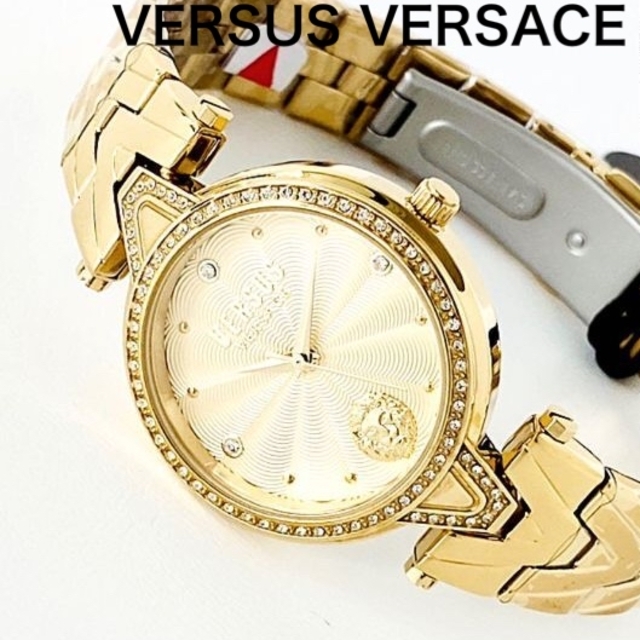 【大人気】ヴェルサスヴェルサーチ★レディース女性 腕時計 新品 ゴールドブラック