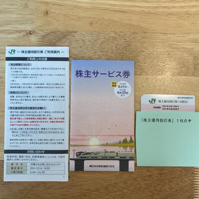 JR(ジェイアール)のJR東日本株主優待 チケットの優待券/割引券(その他)の商品写真