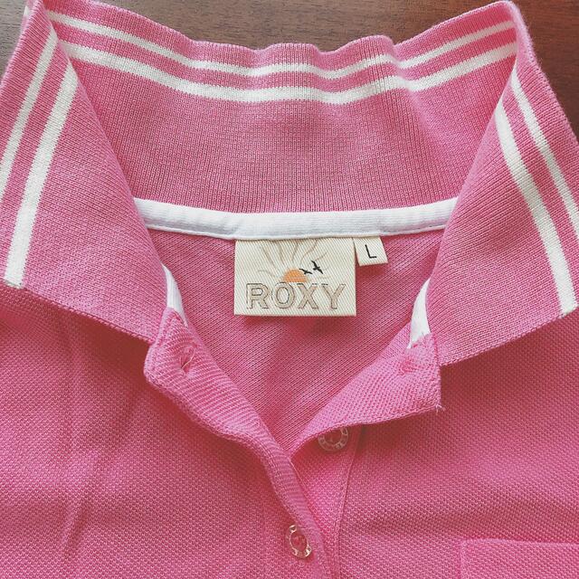 Roxy(ロキシー)のROXY ロキシー　ピンク　ポロシャツ　Lサイズ レディースのトップス(ポロシャツ)の商品写真