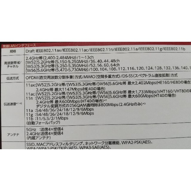 NEC(エヌイーシー)の【未使用に近い】NEC 無線ルーター PA-WX3600HP Wi-Fi6対応 スマホ/家電/カメラのPC/タブレット(PC周辺機器)の商品写真