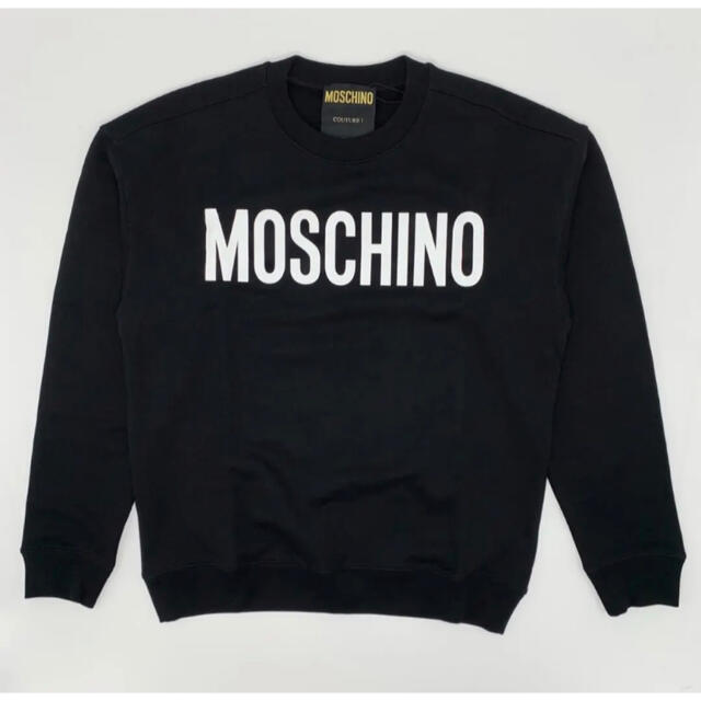 22SS■MOSCHINO■超定番ロゴプリントスウェット トレーナー■ブラック