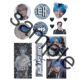 期間限定価格　BTS V テヒョン テテ　大カットステッカー　シール(アイドルグッズ)