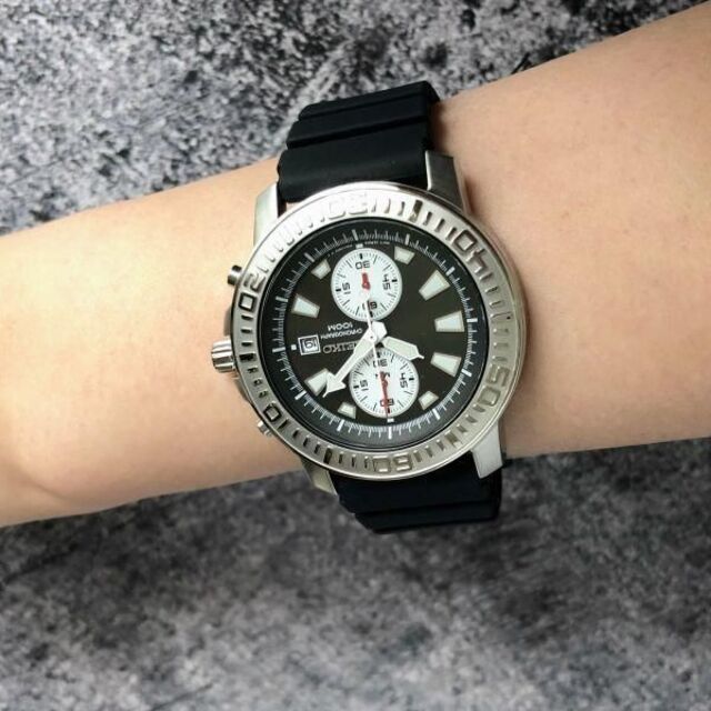 新品】SEIKO セイコー クロノグラフ クォーツ ダイバー メンズ腕時計
