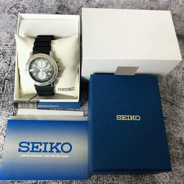 新品】SEIKO セイコー クロノグラフ クォーツ ダイバー メンズ腕時計