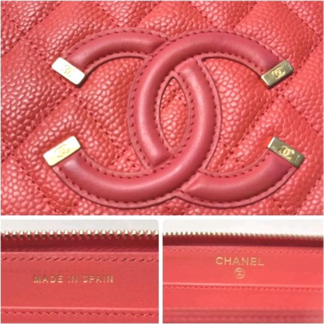 CHANEL(シャネル)の極美品☆シャネル フィリグリー ラウンドファスナー 長財布  ピンク レッド レディースのファッション小物(財布)の商品写真