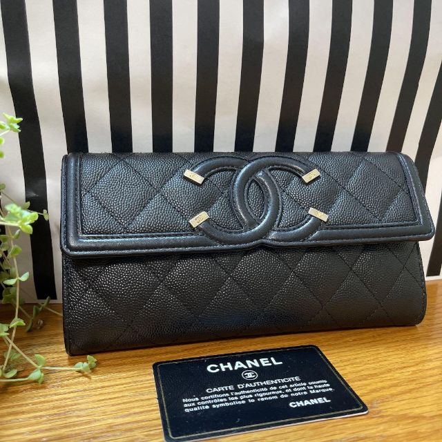 CHANEL シャネル フィリグリー 財布 ウォレットカラーグリーン