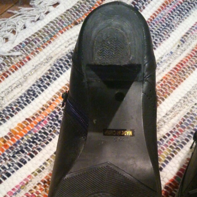 ブラックオックスフォードブーティー レディースの靴/シューズ(ブーツ)の商品写真