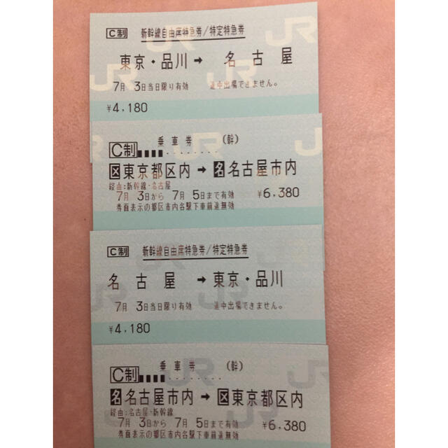 7/3東京⇔名古屋往復自由席 【当日発送】日付変更可 - permi.or.id