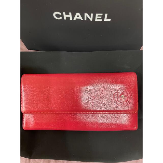 CHANEL(シャネル)のシャネル　カメリア　バイカラー長財布 レディースのファッション小物(財布)の商品写真