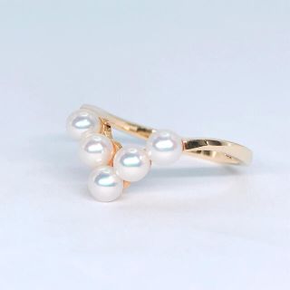 ミキモト MIKIMOTO アコヤパール 5mm 青石 リング 9.5号 K18