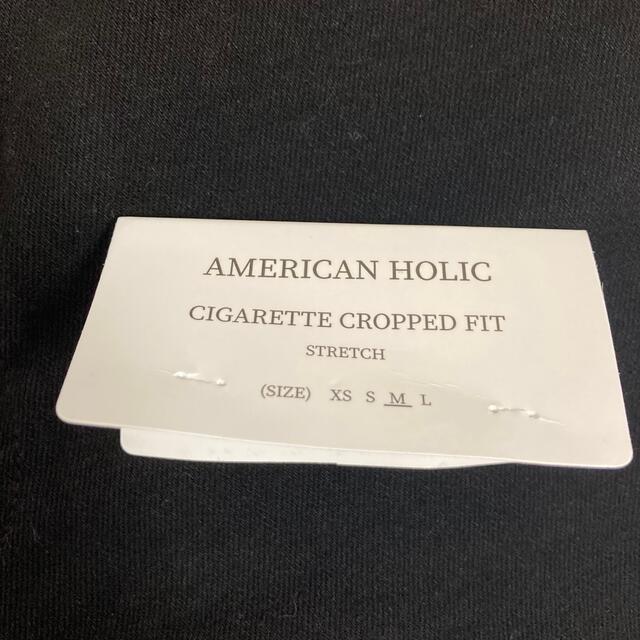 AMERICAN HOLIC(アメリカンホリック)のアメリカンホリック クロップドパンツ 黒 試着のみ Ｍサイズ レディースのパンツ(クロップドパンツ)の商品写真
