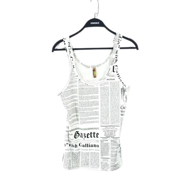 John Galliano(ジョンガリアーノ)のJOHN GALLIANO UNDER WEAR NEWSPAPER TANK メンズのトップス(Tシャツ/カットソー(半袖/袖なし))の商品写真