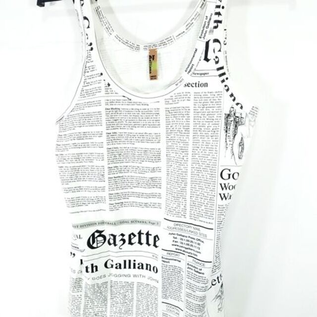 John Galliano(ジョンガリアーノ)のJOHN GALLIANO UNDER WEAR NEWSPAPER TANK メンズのトップス(Tシャツ/カットソー(半袖/袖なし))の商品写真