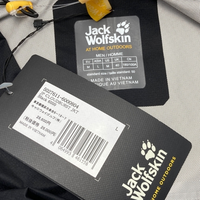 Jack Wolfskin(ジャックウルフスキン)の☆☆Jack Wolfskin ジャックウルフスキン CLOUDBURST ジャケット L メンズ 5027611-6000 804 ブラック メンズのジャケット/アウター(その他)の商品写真