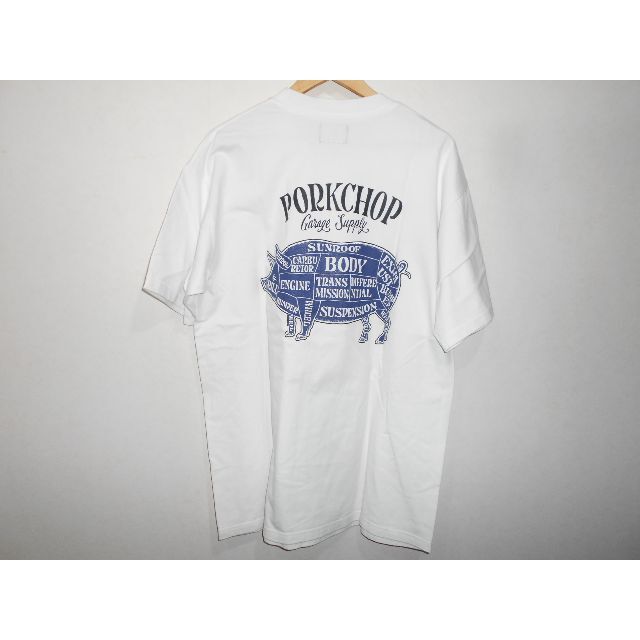 026052○ PORKCHOP Tシャツ L ホワイト - Tシャツ/カットソー(半袖/袖なし)