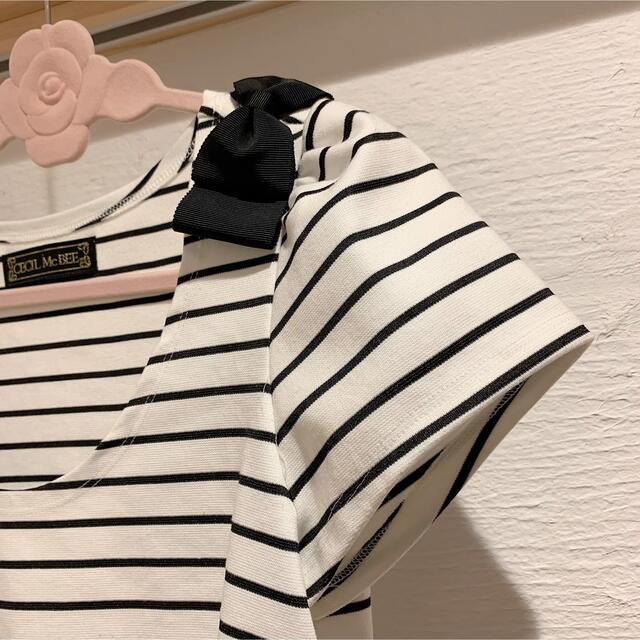 CECIL McBEE(セシルマクビー)の美品　セシルマクビー　リボンワンピース　ボーダーワンピース レディースのワンピース(ミニワンピース)の商品写真