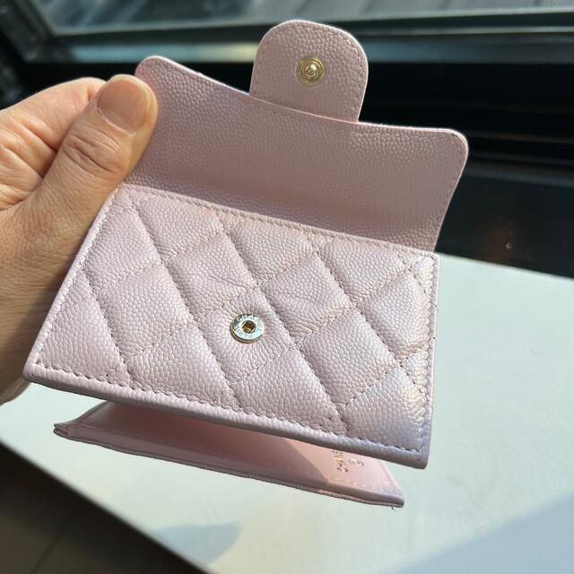 和風 CHANEL 三つ折り財布 ミニ ピンク - 折り財布