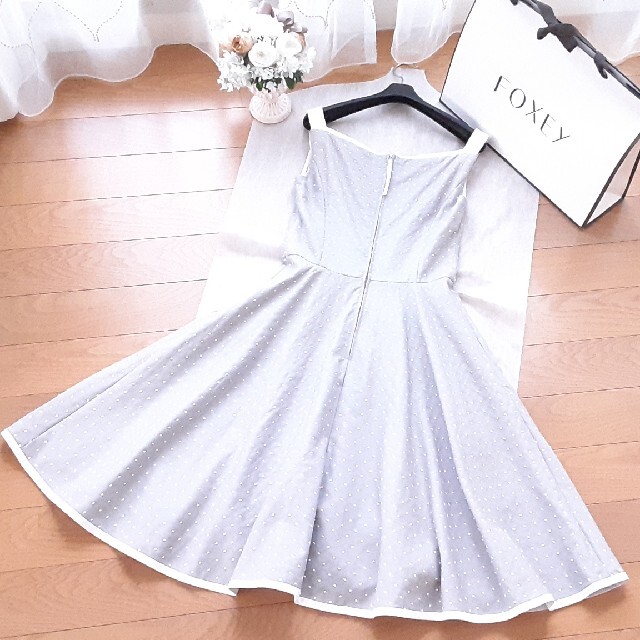 ヒート *美品* フォクシー FOXEY ドット サーキュラーワンピース ルネ