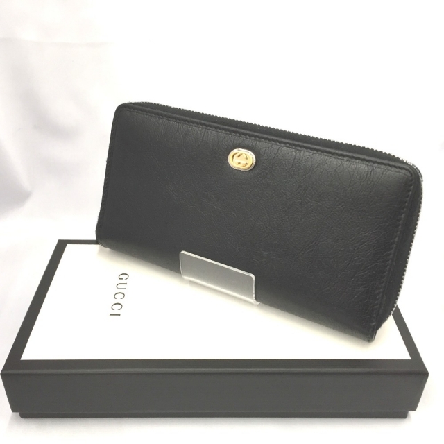 △△GUCCI グッチ インターロッキングG ラウンドファスナー 財布