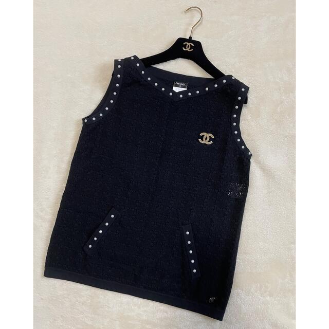 お得】 極美品♡ CHANEL コットン レース トップス 38 黒 teploset.org