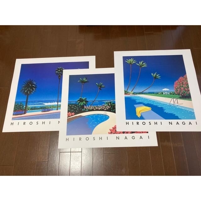 ☆永井博アートポスター3種セット600×650正規品新品未使用送料込み！
