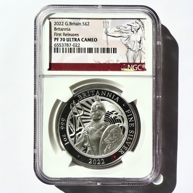 貨幣【数量限定ブリタニアラベル】2022年 PF70 銀貨 モダンコイン NGC